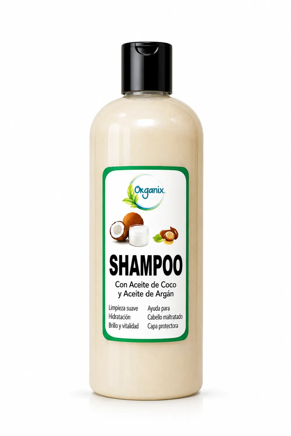 Shampoo con Aceite de Coco Orgánico y Argán